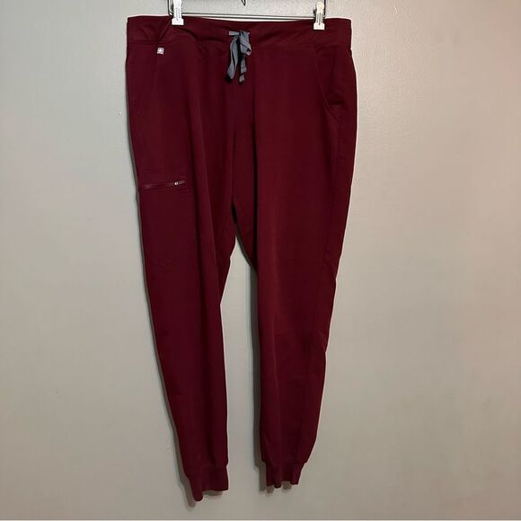 Figs Pants - Figs Maroon Zamora Burgundy Joggers sz XL